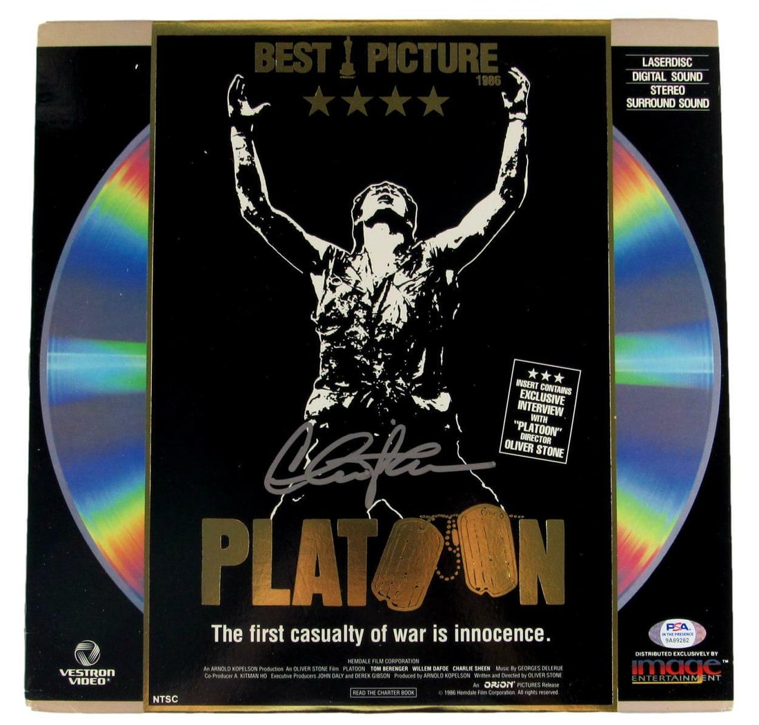 Charlie Sheen Signed Platoon LaserDisc PSA/DNA ITP Authentic (1 of 3)