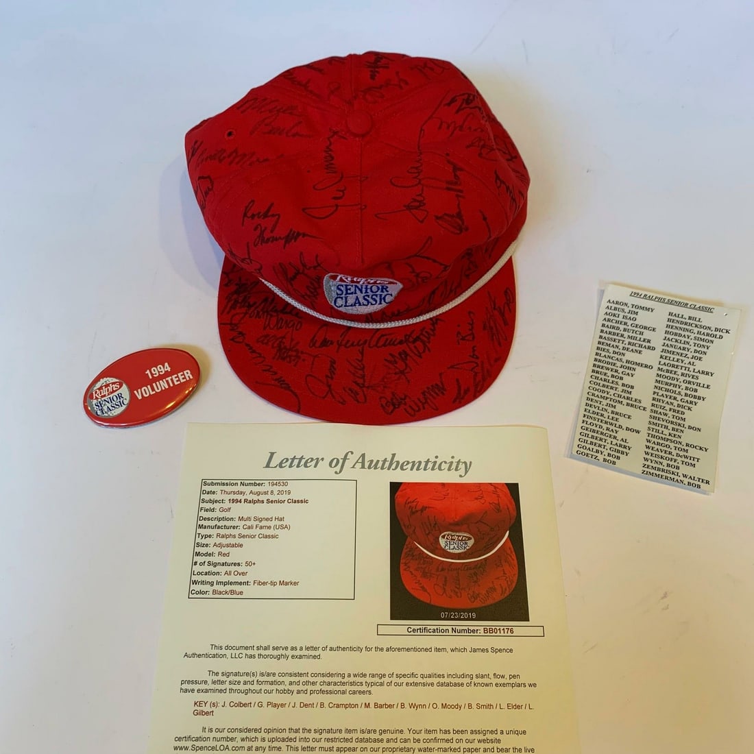 1994 PGA Ralphs Senior Classic Golf Cap 54 Signatures JSA Authenticated (1 of 12)