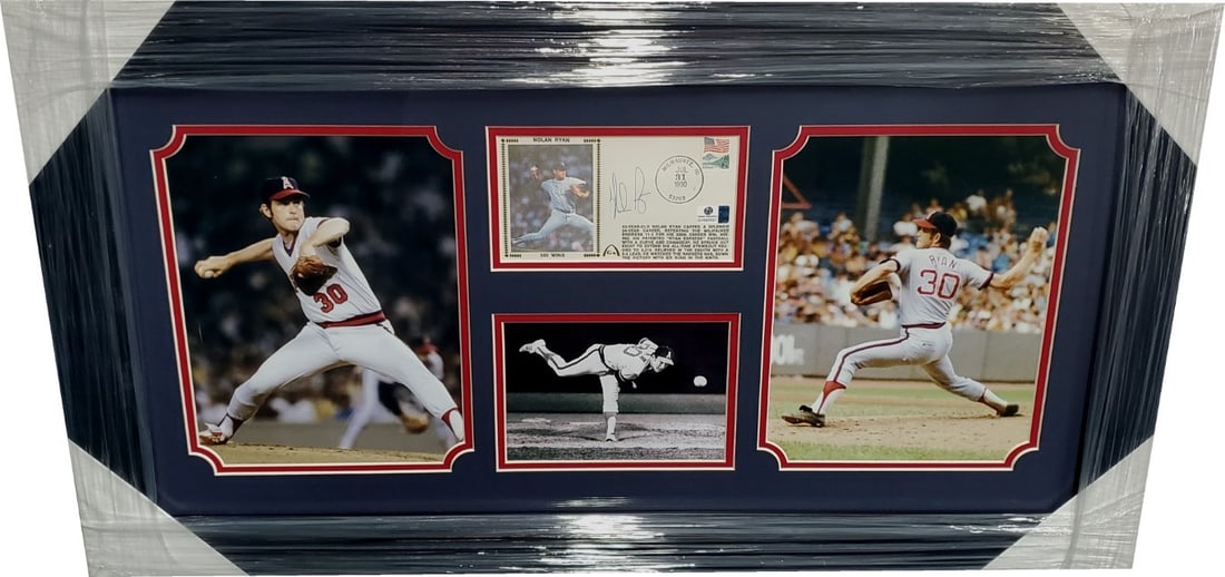 Nolan Ryan Autographed FDC Cachet Custom Framed Texas Rangers GAI Authenticated (1 of 3)