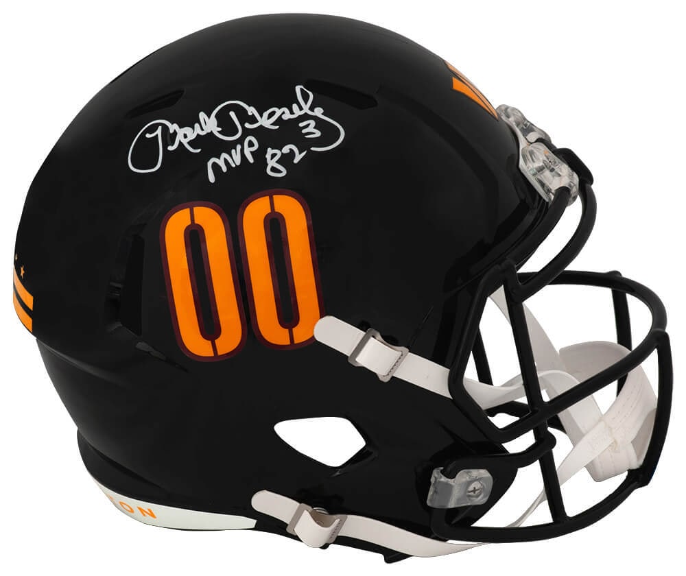 Mark Moseley Signed 2022 Commanders Alt Black Helmet with MVP Inscription: Mark Moseley Signed 2022 Commanders Alt Black Helmet with MVP Inscription This is a Mark Moseley signed Washington Commanders 2022 alternate black Riddell full-size speed replica helmet featuring the