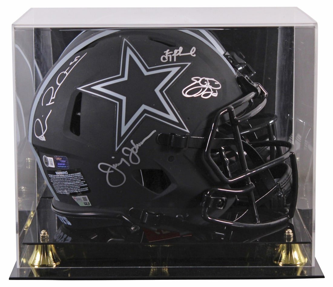 Dallas Cowboys Signed Eclipse Helmet Aikman Smith Irvin Johnson BAS: Dallas Cowboys Signed Eclipse Helmet Aikman Smith Irvin Johnson BAS This autographed Dallas Cowboys Eclipse Riddell Full Size Speed Proline Helmet is a remarkable collectible featuring the signatures