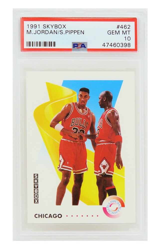 Michael Jordan Scottie Pippen 1991-92 Skybox #462 PSA 10 Basketball Card (1 of 2)