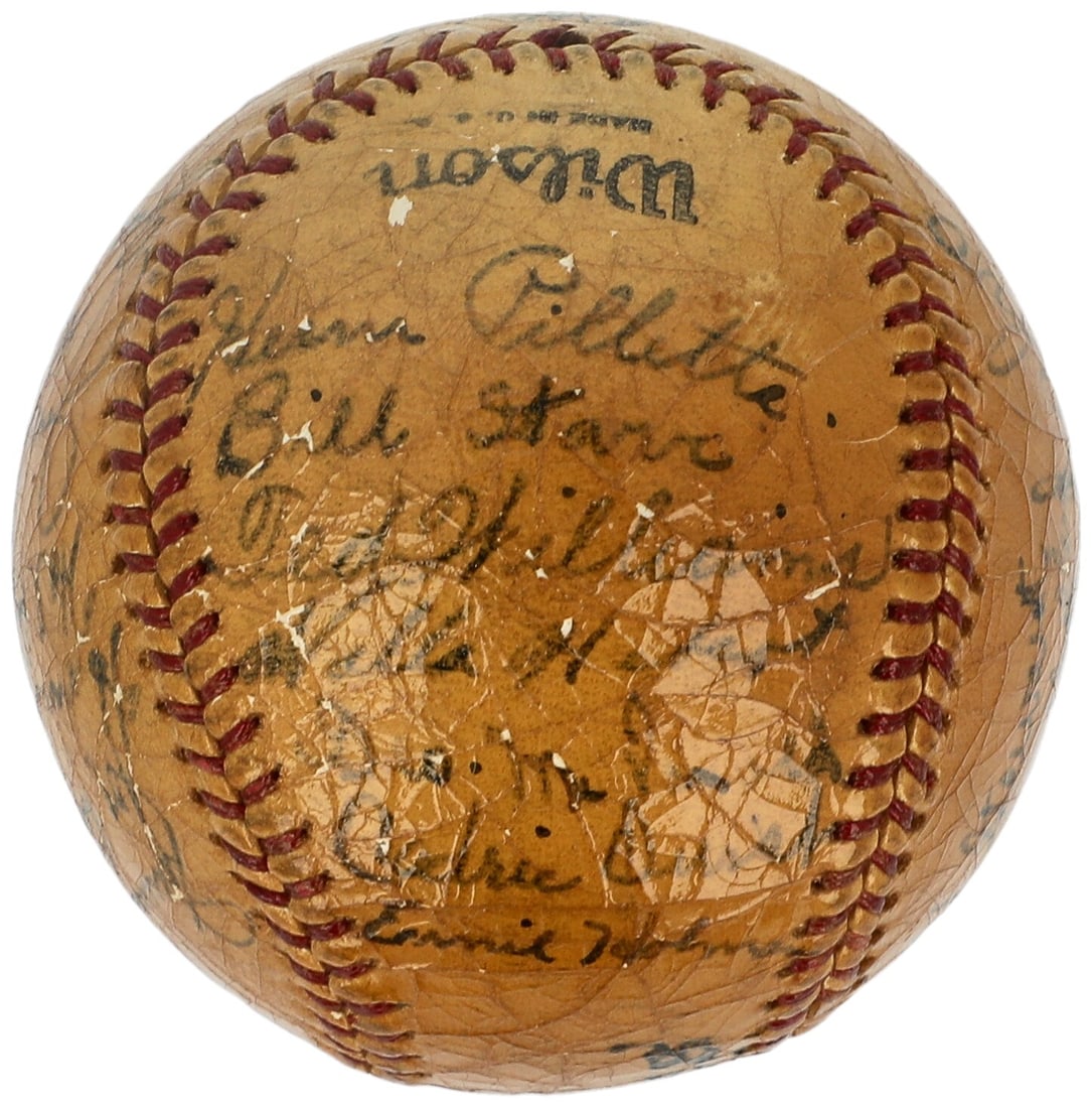 Ted Williams 1937 Minor League Champs Team Signed Baseball JSA COA (1 of 10)