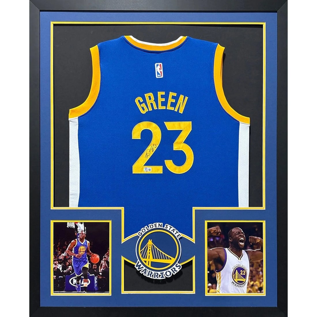 Draymond Green Autographed Framed Jersey Warriors Beckett Certified (1 of 2)