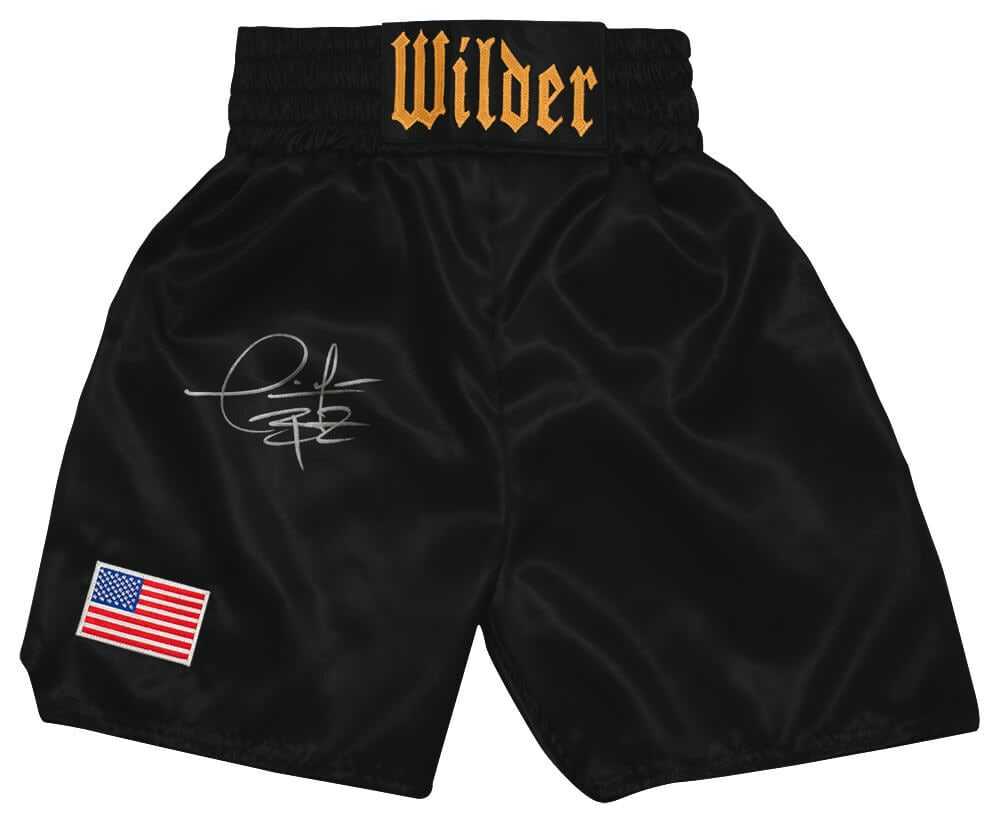 Deontay Wilder Signed Boxing Trunks with Beckett COA (1 of 1)