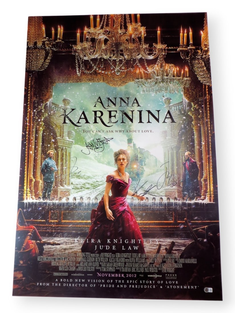 Anna Karenina Multi Signed 27X40 Poster Knightley Law Johnson Beckett Authenticated (1 of 2)