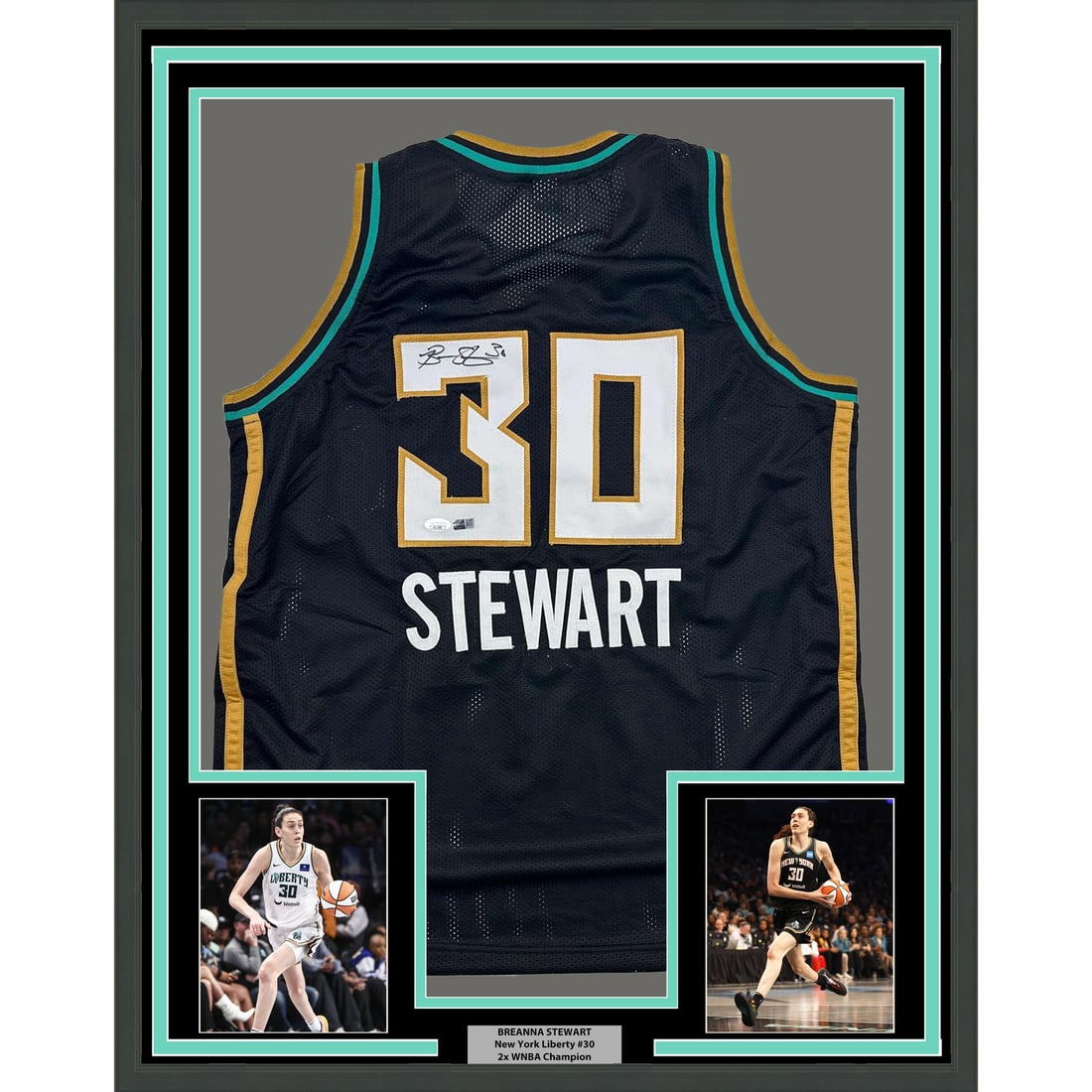 Framed Autographed Breanna Stewart Jersey New York Liberty JSA COA 35x39 (1 of 2)