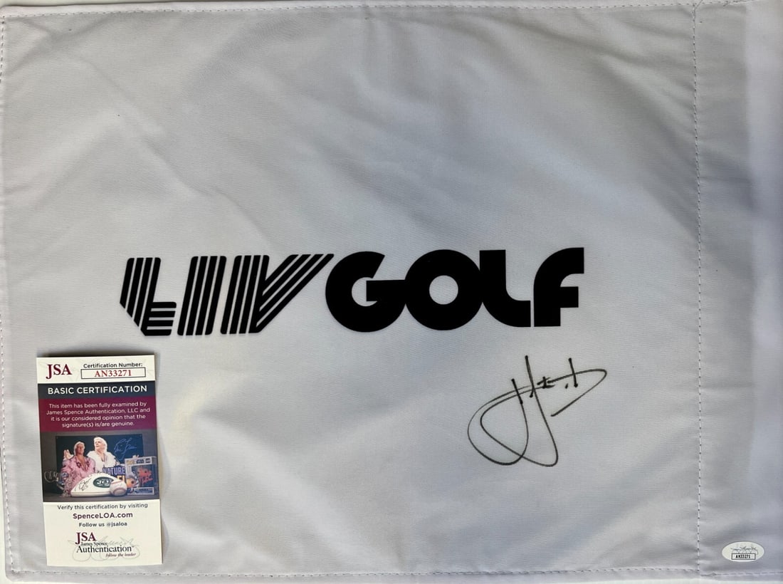 Cam Smith Signed LIV Golf #18 Pin Flag JSA Authenticated: Cam Smith Signed LIV Golf #18 Pin Flag JSA Authenticated Celebrate your love for golf with this official LIV Golf #18 pin flag, boldly signed by PGA and LIV star Cam Smith. This exceptional piece feat