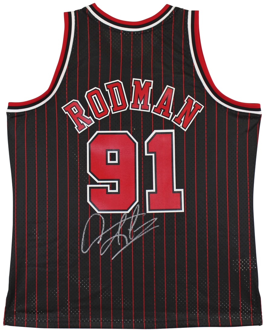 Dennis Rodman Signed Black Bulls Swingman Jersey BAS Authenticated (1 of 4)