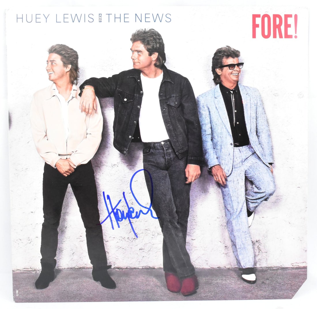 Huey Lewis Autographed FORE! Vinyl Record Beckett Hologram (1 of 3)