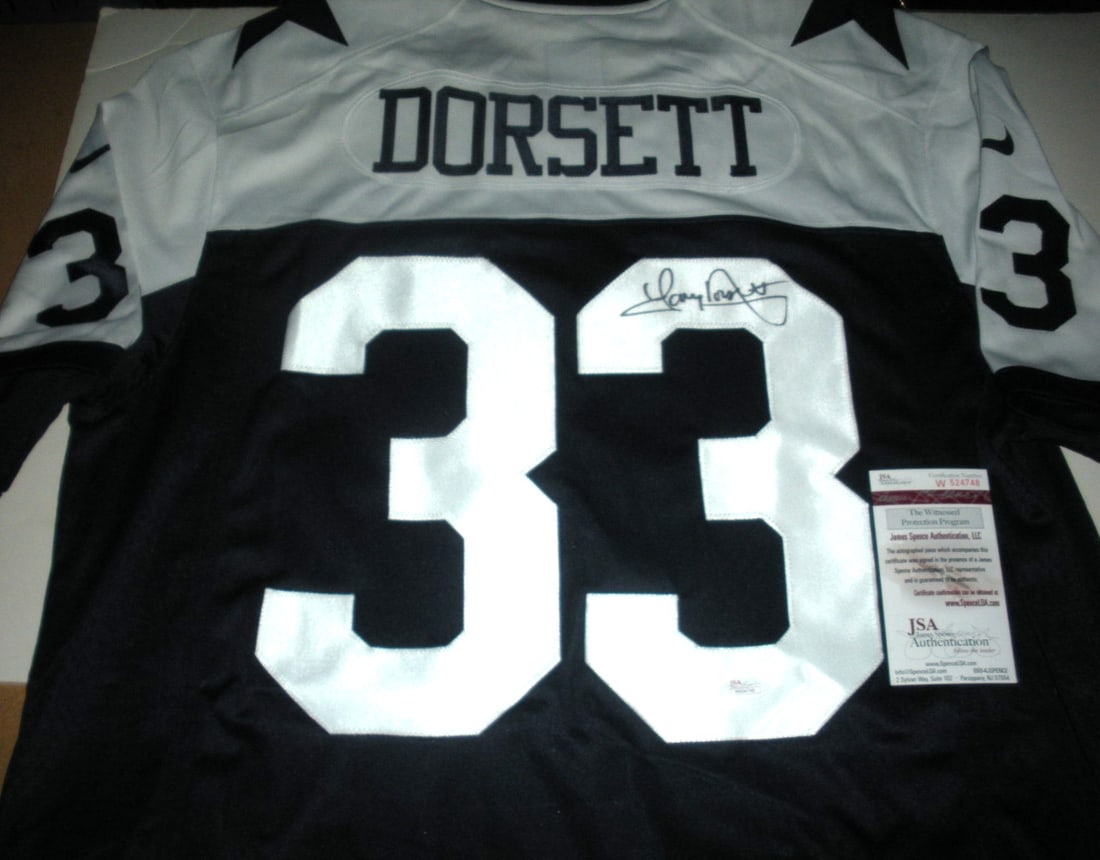 Tony Dorsett Dallas Cowboys Signed Nike Jersey HOF 93 JSA COA: Tony Dorsett Dallas Cowboys Signed Nike Jersey HOF 93 JSA COA This official licensed Nike jersey is a pre-owned item featuring the legendary Tony Dorsett of the Dallas Cowboys, who was inducted into t