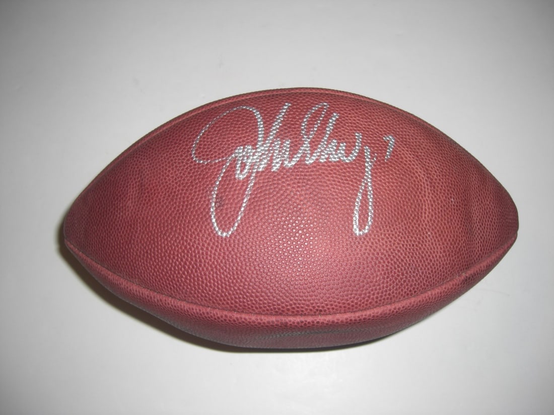 John Elway Signed Game Football with COA Broncos Super Bowl XXXII MVP (1 of 2)