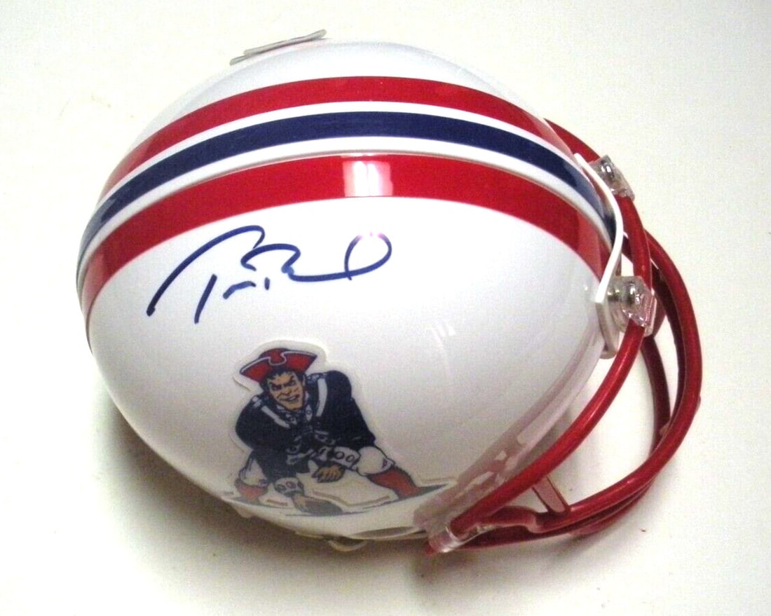 Tom Brady New England Patriots Signed Mini Helmet Mounted Memories COA (1 of 3)