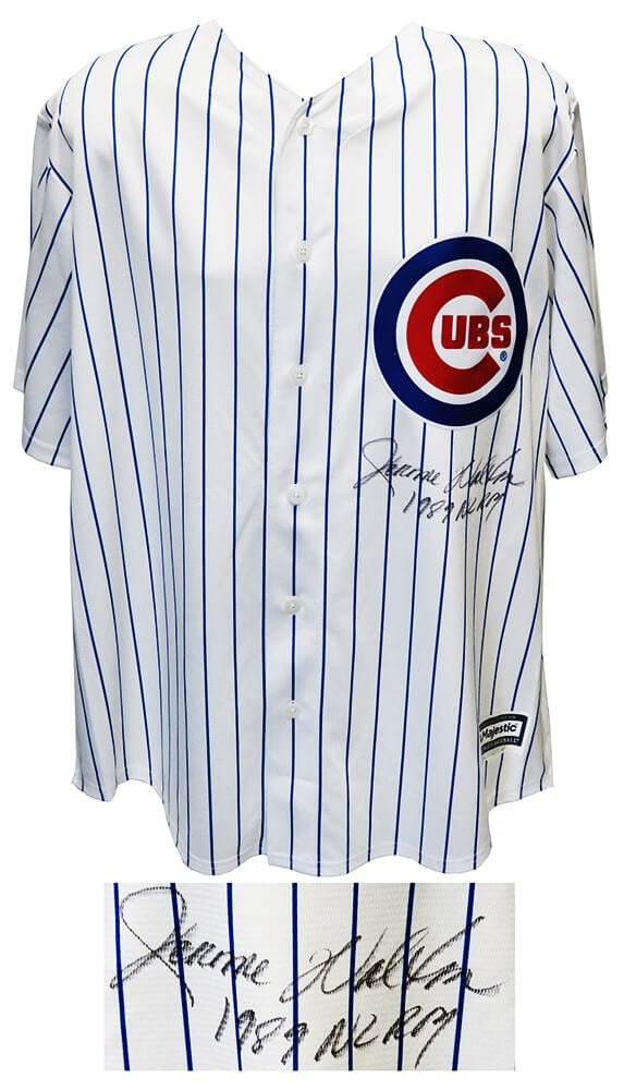 Jerome Walton Signed Cubs Pinstripe Jersey with 1989 NL ROY Inscription (1 of 2)
