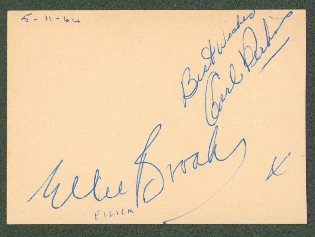 Carl Perkins Ellie Brooks Signed Album Page with LOA 3x4.15 (1 of 7)