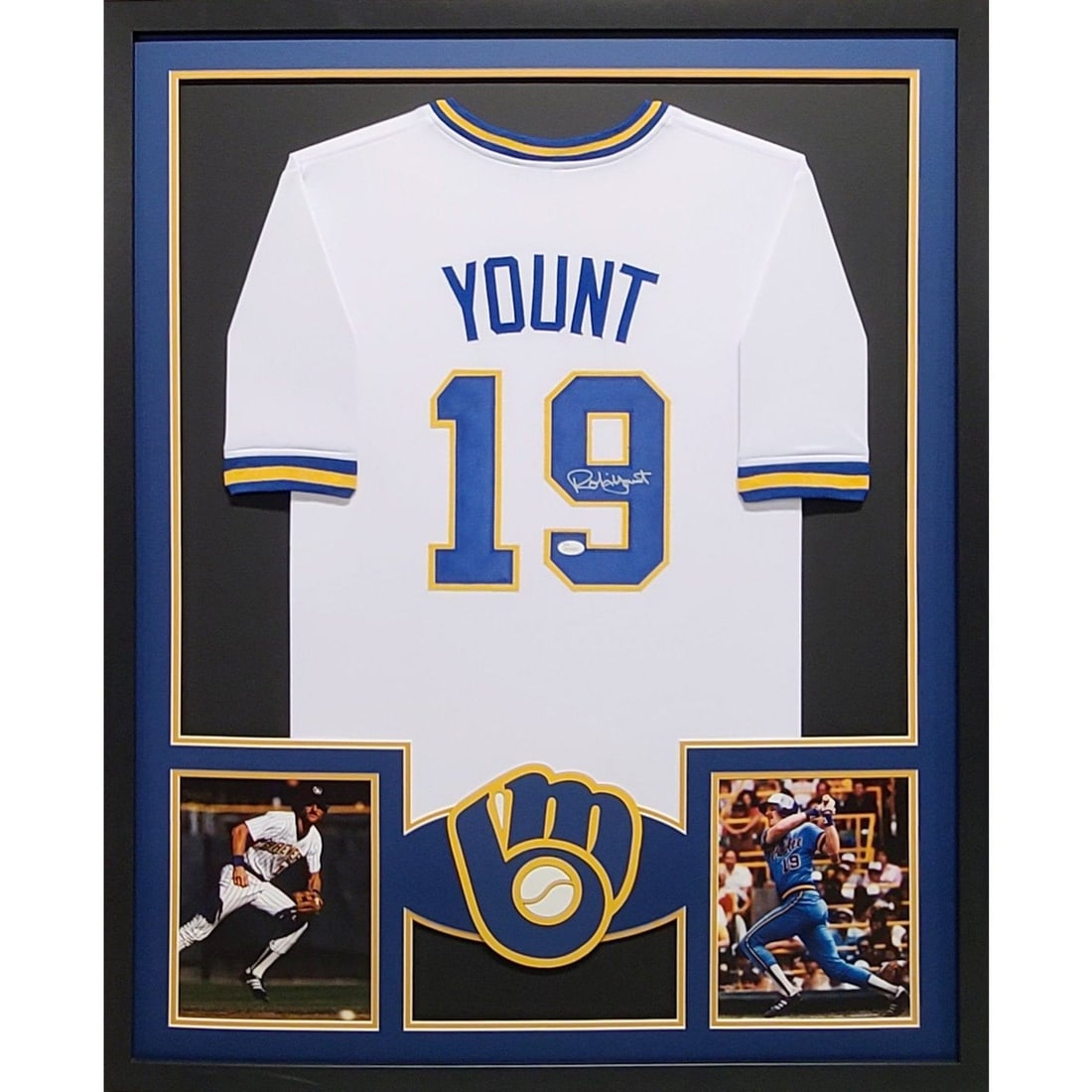 Robin Yount Autographed Framed Jersey JSA Certified Milwaukee Brewers (1 of 3)