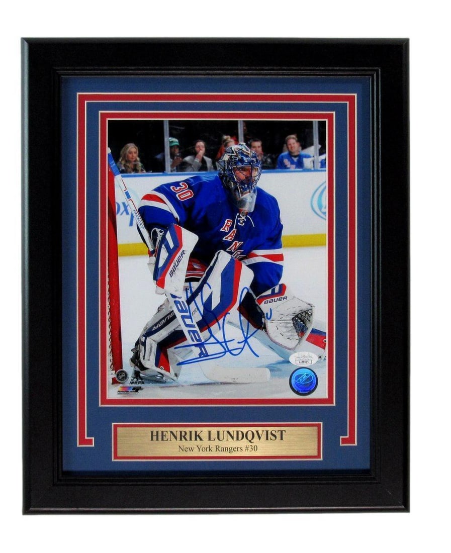 Henrik Lundqvist Signed 8x10 Photo Framed New York Rangers JSA Authenticated: Henrik Lundqvist Signed 8x10 Photo Framed New York Rangers JSA Authenticated Celebrate the legacy of Henrik Lundqvist with this stunning autographed 8x10 photo of the New York Rangers. Professionally
