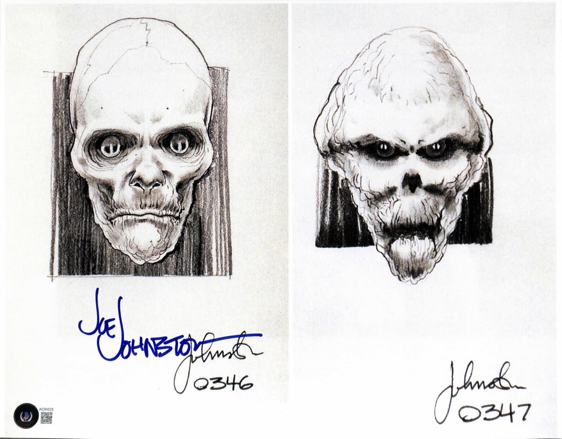 Joe Johnston Signed 11x14 Emperor Concept Art Photo Beckett 10: Joe Johnston Signed 11x14 Emperor Concept Art Photo Beckett 10 This autographed 11x14 photograph features the signature of Joe Johnston, renowned for his contributions to the design of The Emperor in