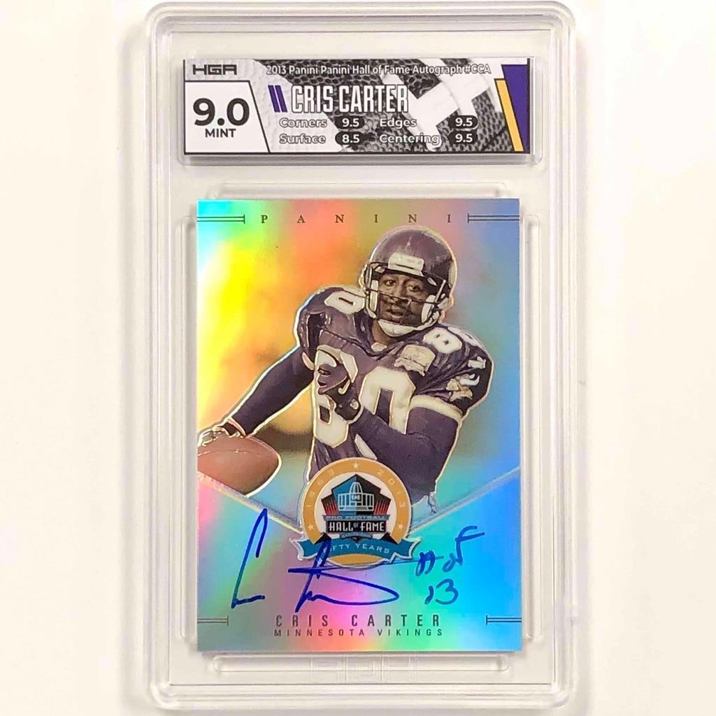 2013 Panini Hall of Fame Cris Carter Autograph Card /50 HGA 9 Auto 10 (1 of 2)