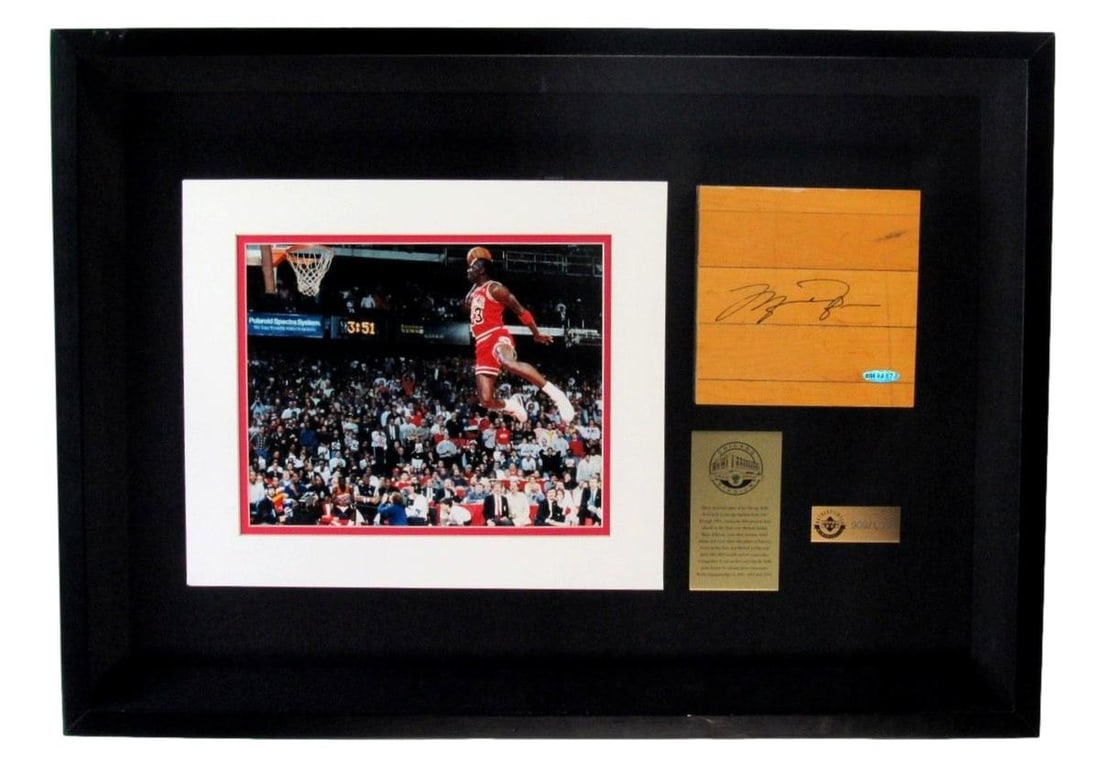 Framed Michael Jordan Signed Bulls Floor Piece With 8x10 Photo UDA Authenticated (1 of 11)