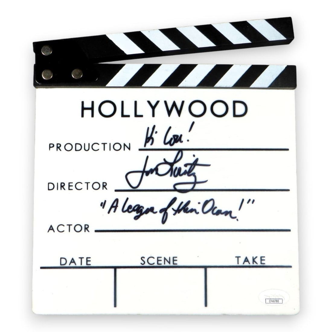 Jon Lovitz Signed Movie Clapper A League of Their Own JSA Authenticated: Jon Lovitz Signed Movie Clapper A League of Their Own JSA Authenticated This authentic movie clapper from "A League of Their Own" is signed by the talented Jon Lovitz. The signature has been verified