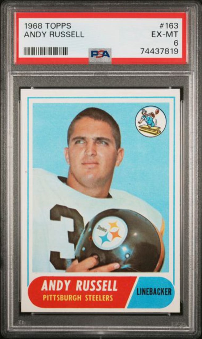 1968 Topps Andy Russell #163 Rookie Football Card PSA 6 NFL (1 of 2)