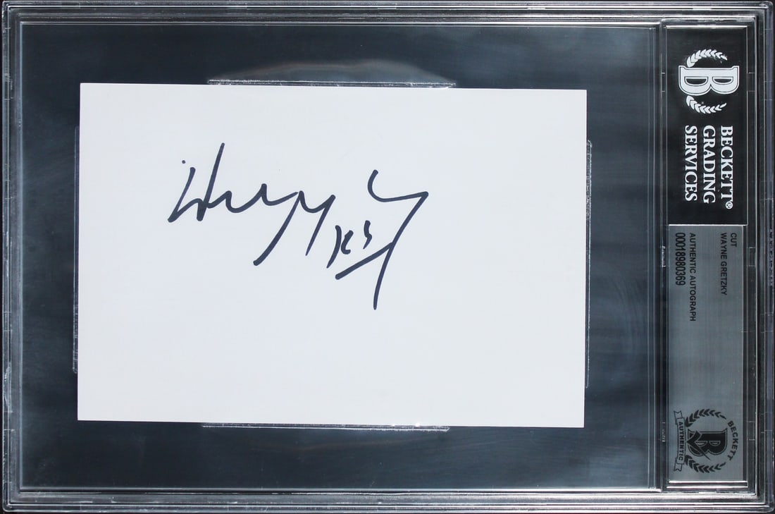Wayne Gretzky Signed 4x6 Index Card Edmonton Oilers Beckett Authenticated (1 of 2)