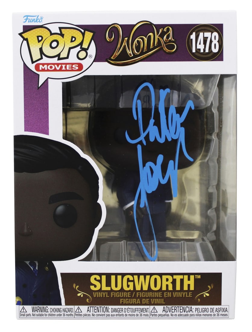Paterson Joseph Signed Wonka Slugworth #1478 Funko Pop BAS Authenticated: Paterson Joseph Signed Wonka Slugworth #1478 Funko Pop BAS Authenticated This Paterson Joseph Wonka Signed Slugworth #1478 Funko Pop Vinyl Figure is a must-have for collectors and fans alike. Personal