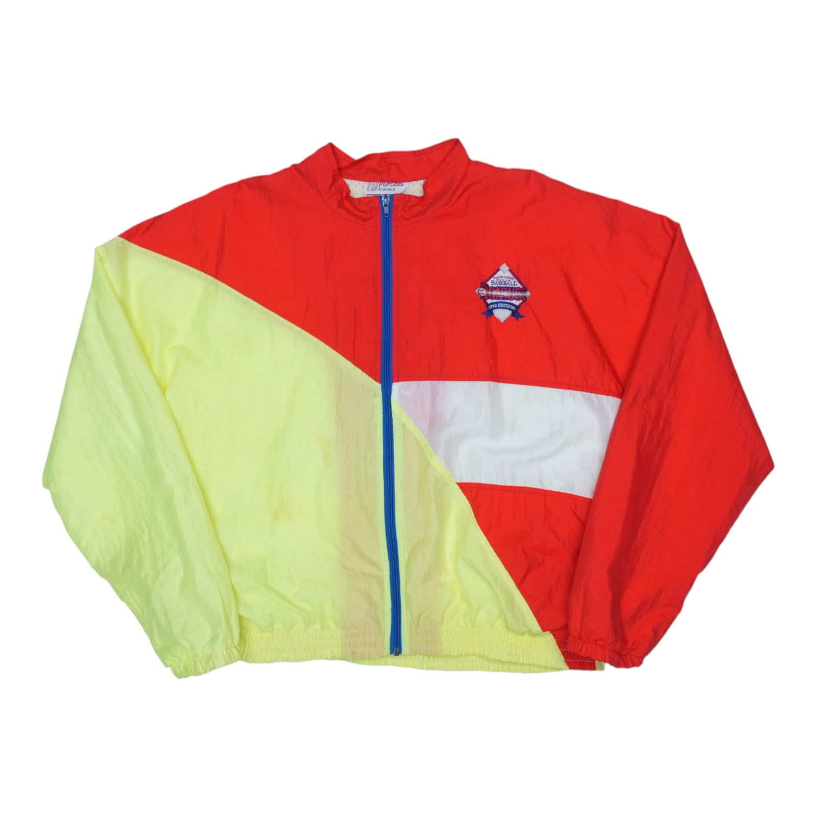 Vintage 1993 Donruss Baseball Cards Red Graphic Shirt Large: Vintage 1993 Donruss Baseball Cards Red Graphic Shirt Large This is an original vintage 1993 Donruss Baseball Cards jacket featuring both front and back graphics. The jacket is a true vintage item fro