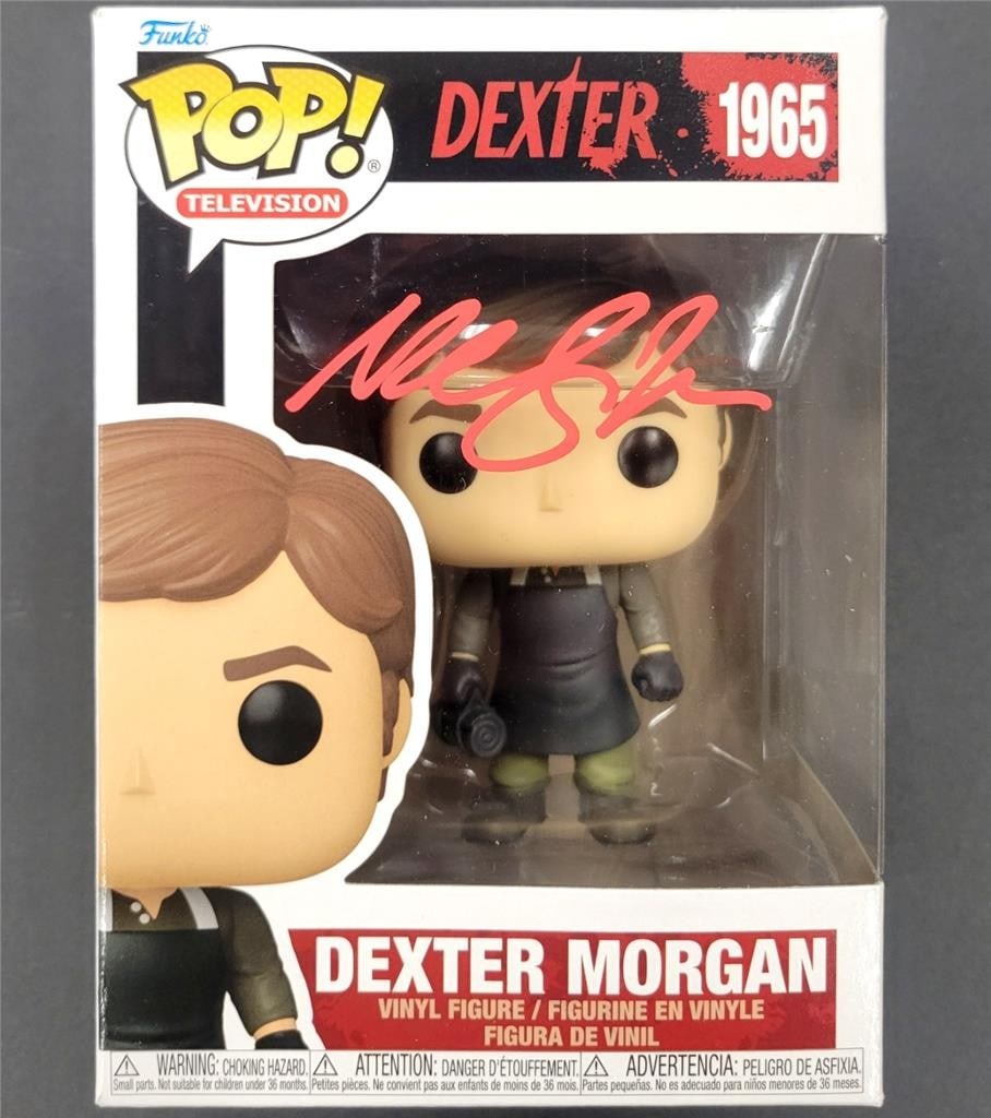 Michael C. Hall Signed Dexter Morgan Funko Pop Beckett Authenticated: Michael C. Hall Signed Dexter Morgan Funko Pop Beckett Authenticated This Funko Pop! figure features Dexter Morgan, the iconic character from the hit show 'Dexter'. It has been signed by Michael C. Ha