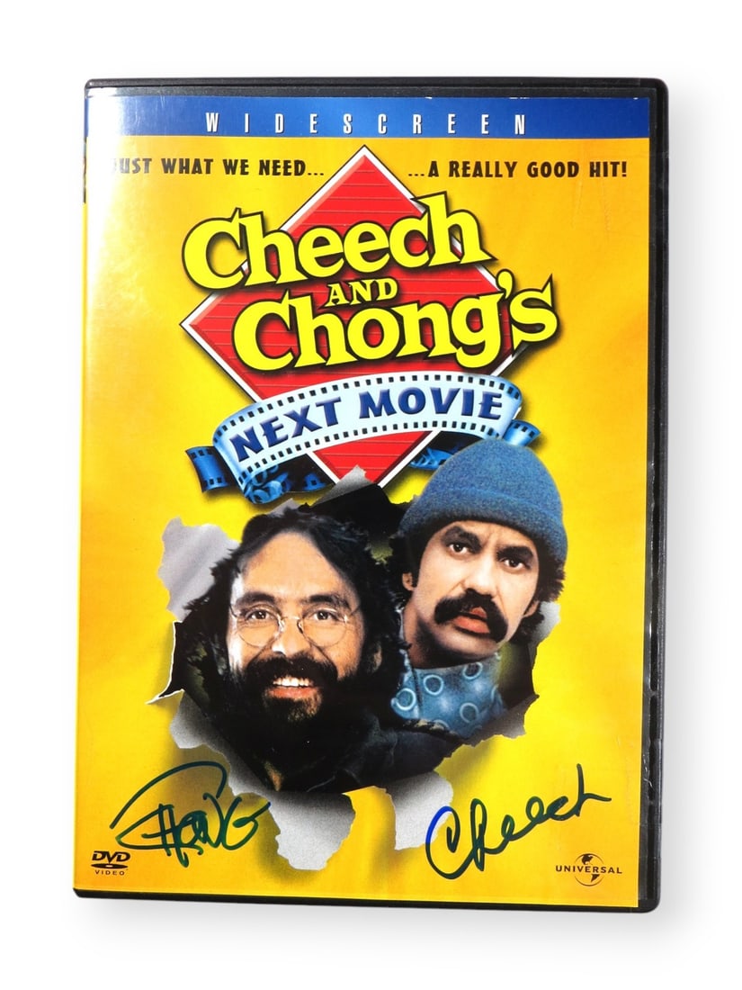 Cheech Marin Tommy Chong Dual Signed DVD Cover Beckett Authenticated: Cheech Marin Tommy Chong Dual Signed DVD Cover Beckett Authenticated This is an original DVD cover of the film 'Next Movie' signed by both Cheech Marin and Tommy Chong. The autographs have been authen