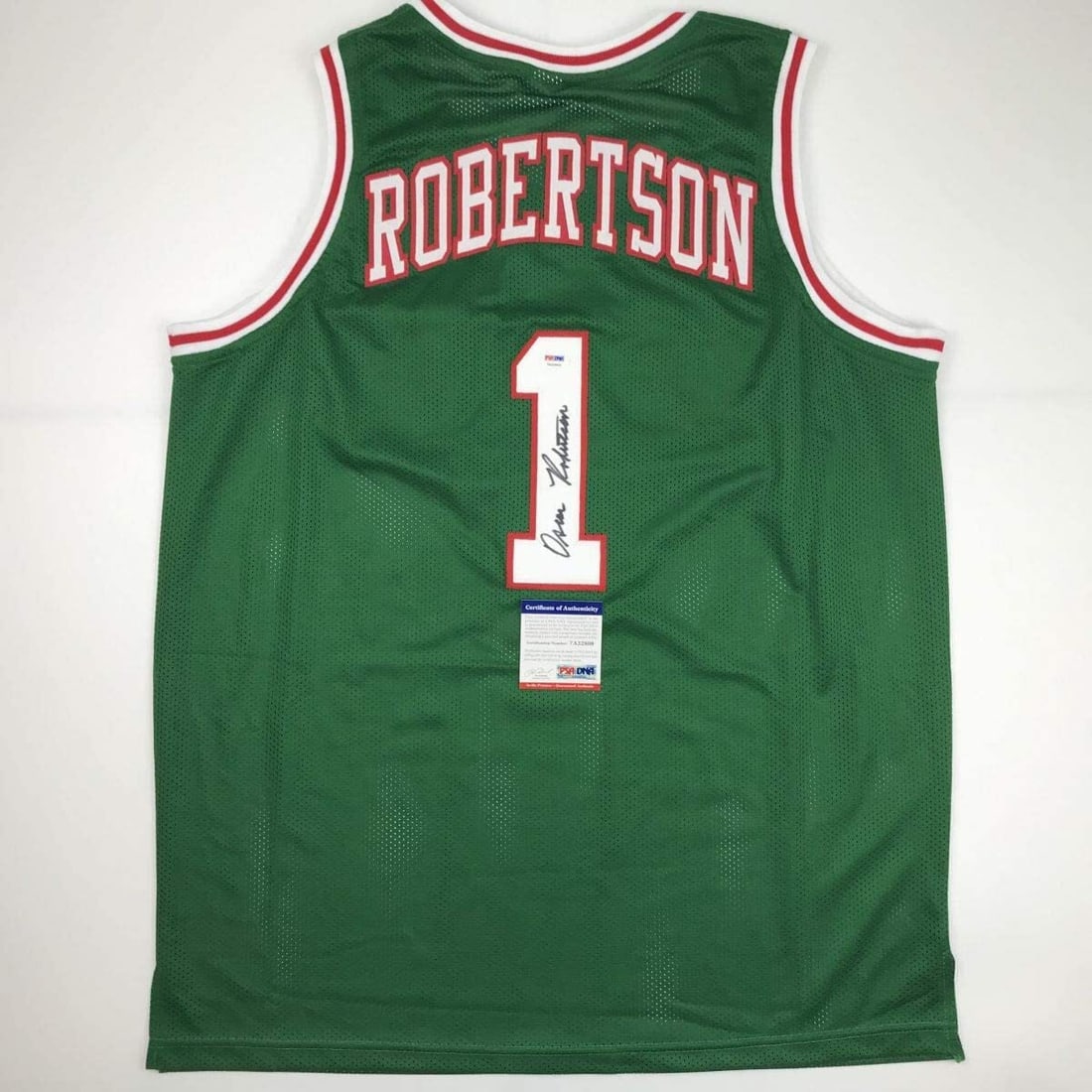 Autographed Oscar Robertson Milwaukee Bucks Jersey PSA/DNA COA Gem Mint: Autographed Oscar Robertson Milwaukee Bucks Jersey PSA/DNA COA Gem Mint Celebrate basketball history with this autographed Oscar Robertson Milwaukee Bucks green basketball jersey. This original custom