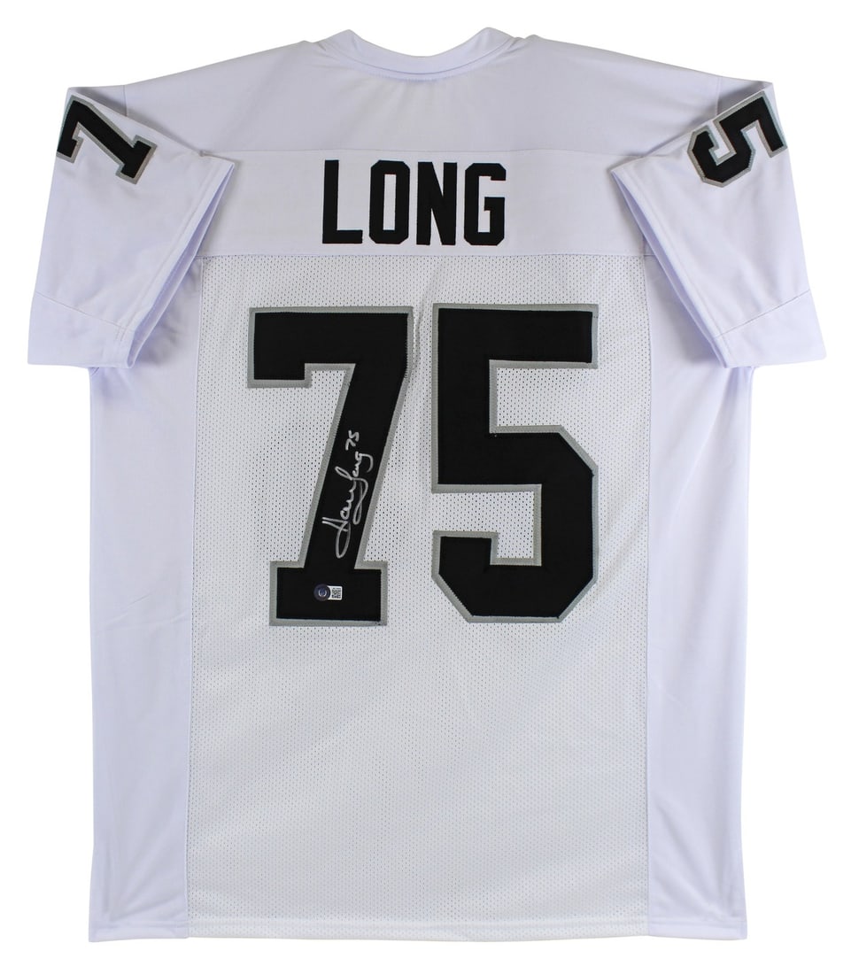 Howie Long Signed Oakland Raiders White Pro Style Jersey BAS Authenticated: Howie Long Signed Oakland Raiders White Pro Style Jersey BAS Authenticated This authentic white pro style jersey is personally signed by Howie Long, the legendary player of the Oakland Raiders. The je