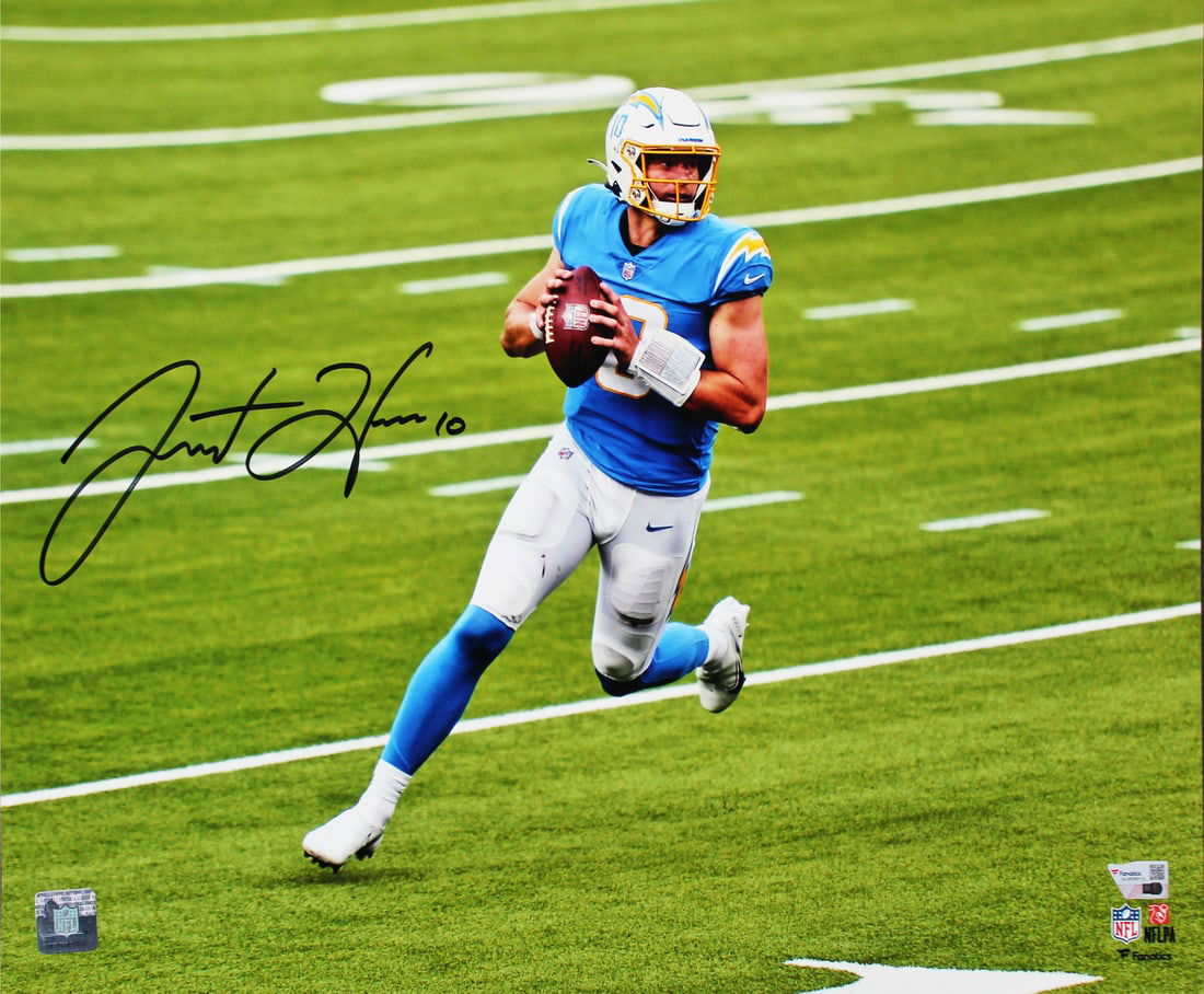 Justin Herbert Signed 16x20 Photo Los Angeles Chargers Fanatics Authentic: Justin Herbert Signed 16x20 Photo Los Angeles Chargers Fanatics Authentic This authentic 16x20 horizontal photo features Justin Herbert, quarterback for the Los Angeles Chargers, and has been personal