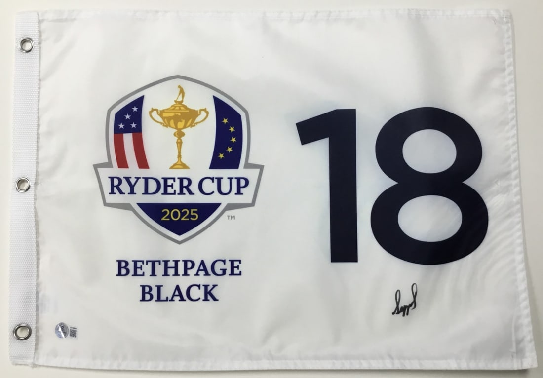 Sepp Straka Signed 2025 Ryder Cup Bethpage Black Pin Flag Beckett Authenticated: Sepp Straka Signed 2025 Ryder Cup Bethpage Black Pin Flag Beckett Authenticated Celebrate the 2025 Ryder Cup with this officially licensed Bethpage Black 18 Pin Flag, personally signed by PGA golfer S