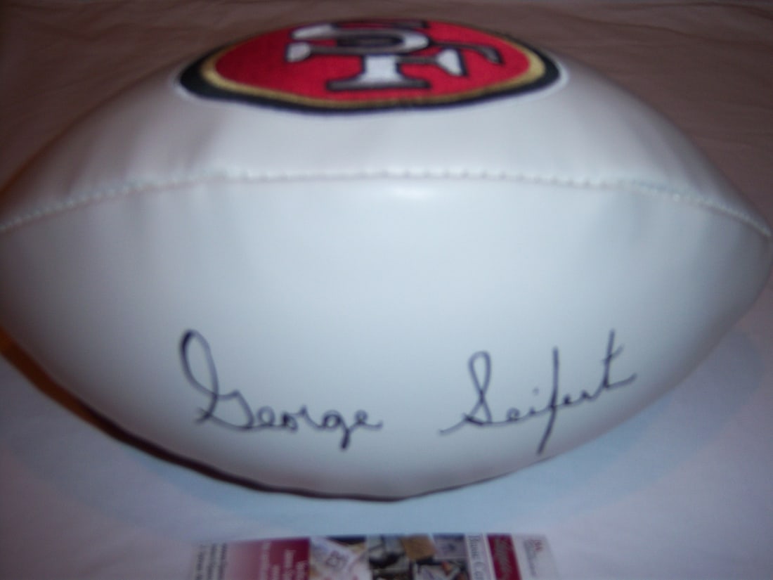 George Seifert Signed San Francisco 49ers Super Bowl Football JSA COA: George Seifert Signed San Francisco 49ers Super Bowl Football JSA COA This is an original football signed by George Seifert, the renowned coach of the San Francisco 49ers, commemorating their Super Bo