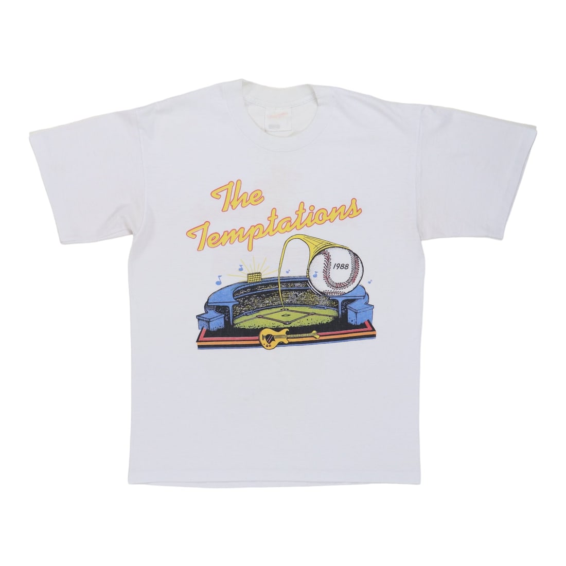 Vintage 1988 The Temptations Concert T Shirt Front Back Graphics White 50 50: Vintage 1988 The Temptations Concert T Shirt Front Back Graphics White 50 50 This is an original vintage 1988 The Temptations Live In Concert shirt, featuring both front and back graphics. The shirt i