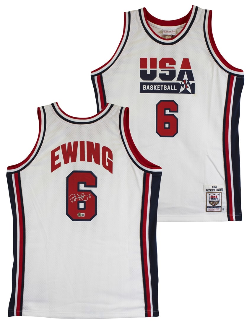 Patrick Ewing Signed Knicks 1992 USA Jersey BAS Authenticated: Patrick Ewing Signed Knicks 1992 USA Jersey BAS Authenticated This original autographed white Mitchell & Ness 1992 USA Basketball Classics jersey is a must-have for any New York Knicks fan. Personally