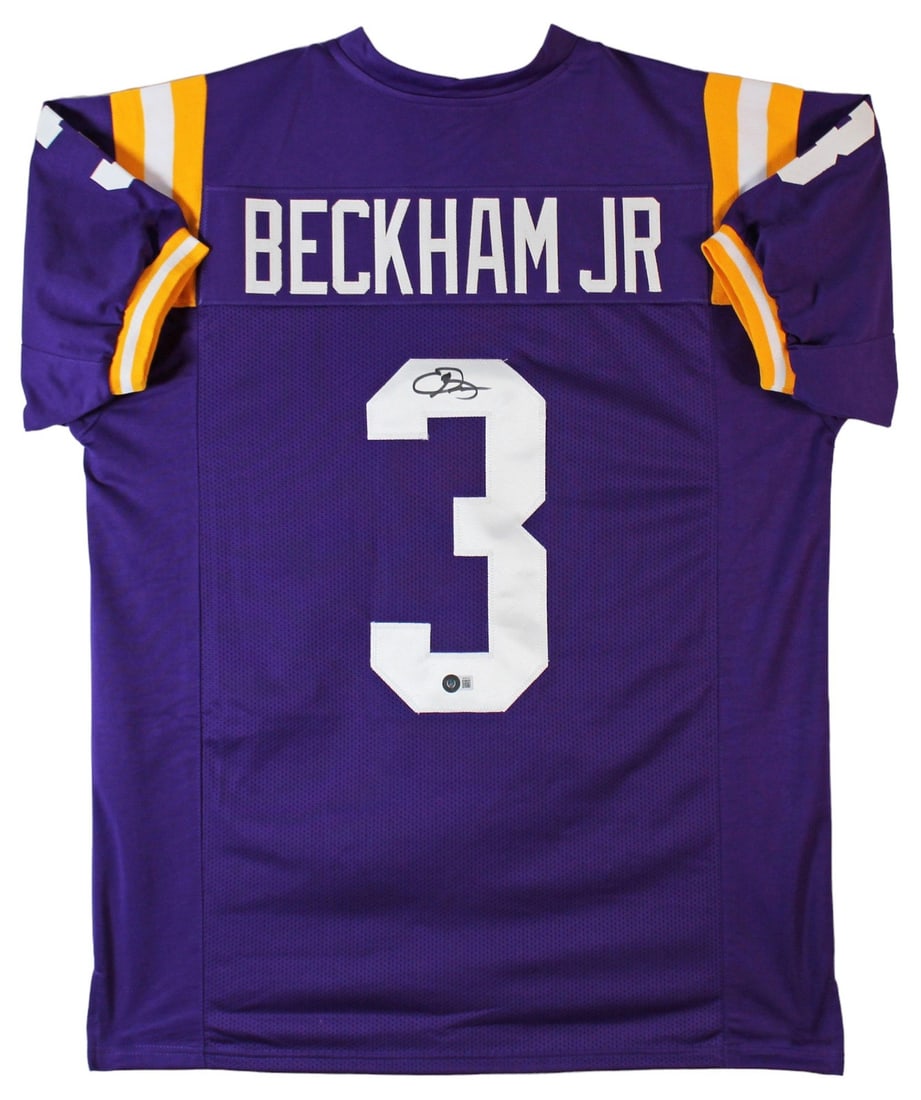 Odell Beckham Jr. Signed LSU Purple Pro Style Jersey BAS Authenticated: Odell Beckham Jr. Signed LSU Purple Pro Style Jersey BAS Authenticated Celebrate your fandom with this authentic signed purple Pro Style jersey from Odell Beckham Jr., the star player of the Louisiana