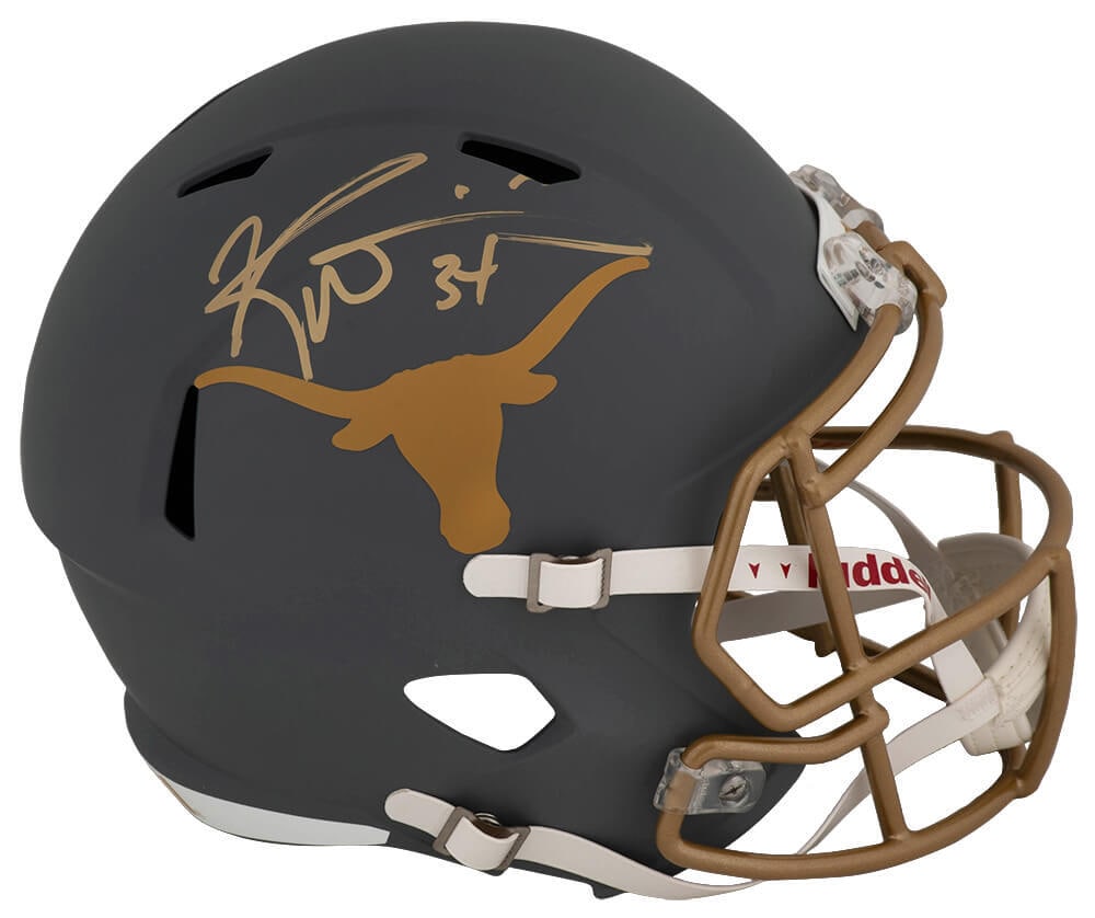 Ricky Williams Signed Texas Longhorns Riddell Helmet with COA: Ricky Williams Signed Texas Longhorns Riddell Helmet with COA This is a signed Texas Longhorns slate Riddell full-size speed replica helmet by Ricky Williams, a notable player in NFL history. The helm