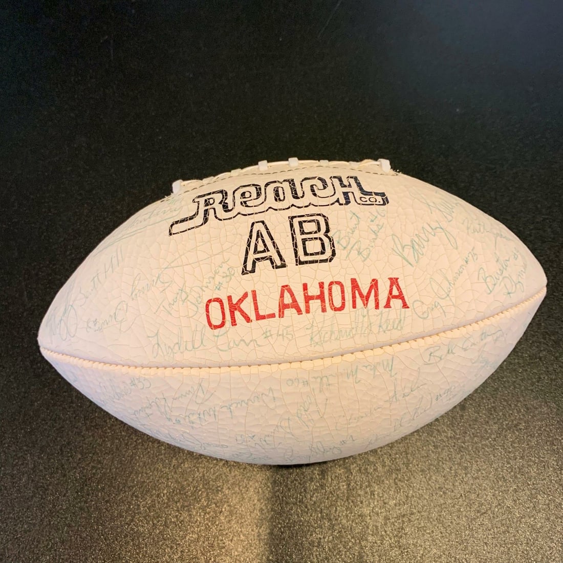 1985 Oklahoma Sooners Team Signed Football 80 Signatures Troy Aikman JSA COA: 1985 Oklahoma Sooners Team Signed Football 80 Signatures Troy Aikman JSA COA This extraordinary 1985 Oklahoma Sooners NCAA Champions Team Signed Football features a remarkable collection of 80 signatu