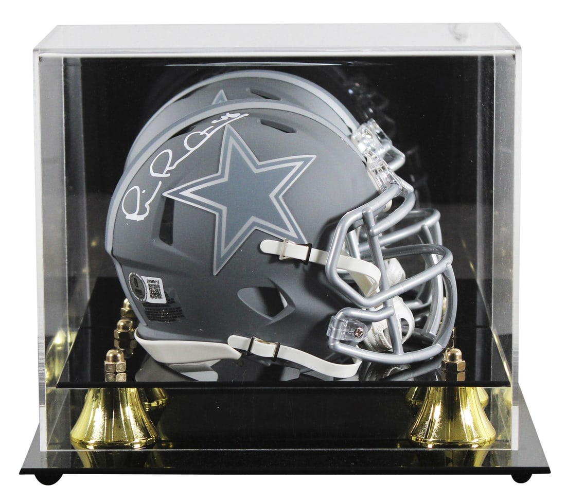 Michael Irvin Signed Dallas Cowboys Slate Mini Helmet with BAS Authentication: Michael Irvin Signed Dallas Cowboys Slate Mini Helmet with BAS Authentication This Dallas Cowboys mini helmet features a striking slate speed design and is personally signed by Hall of Fame wide recei