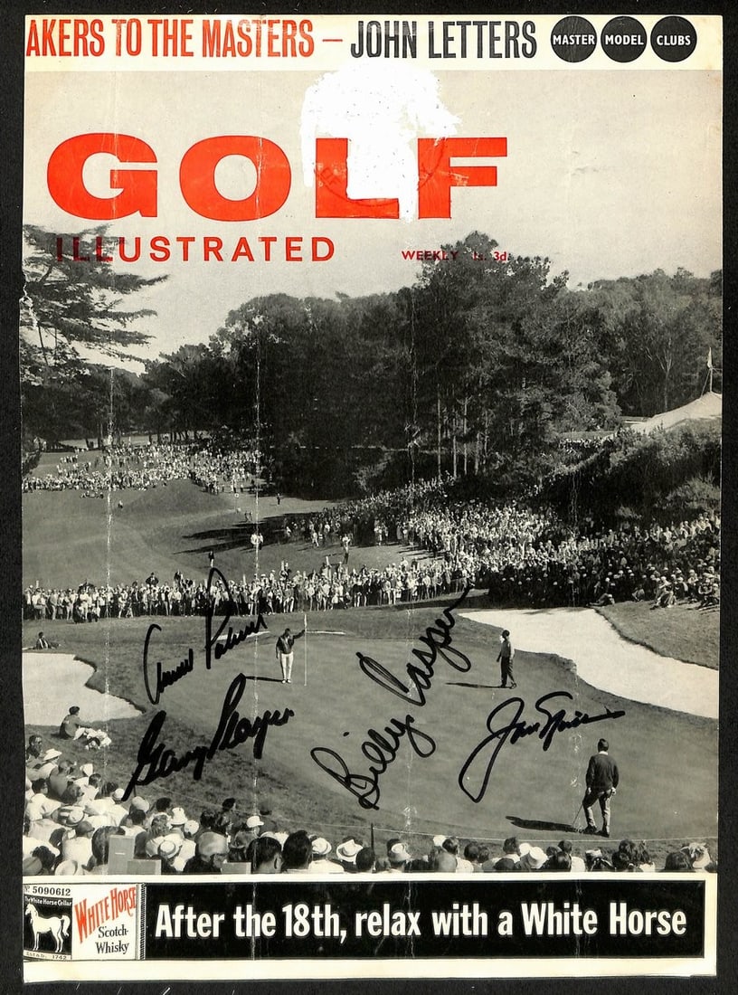 Signed Golf Illustrated Cover Palmer Nicklaus Casper PSA Authenticated: Signed Golf Illustrated Cover Palmer Nicklaus Casper PSA Authenticated This offering features an original signed Golf Illustrated magazine cover page, autographed by golf legends Arnold Palmer, Jack N