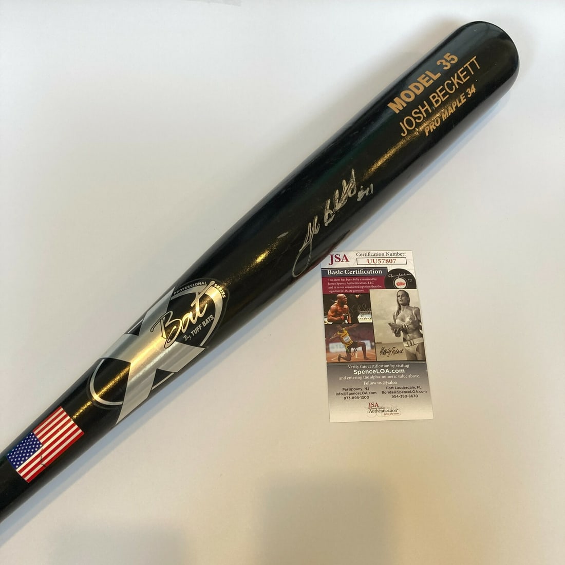 Josh Beckett Autographed X-Bat with JSA COA Boston Red Sox: Josh Beckett Autographed X-Bat with JSA COA Boston Red Sox This is a pre-owned Josh Beckett signed autographed game model X-Bat, authenticated by James Spence Authentication (JSA). This bat is a must-