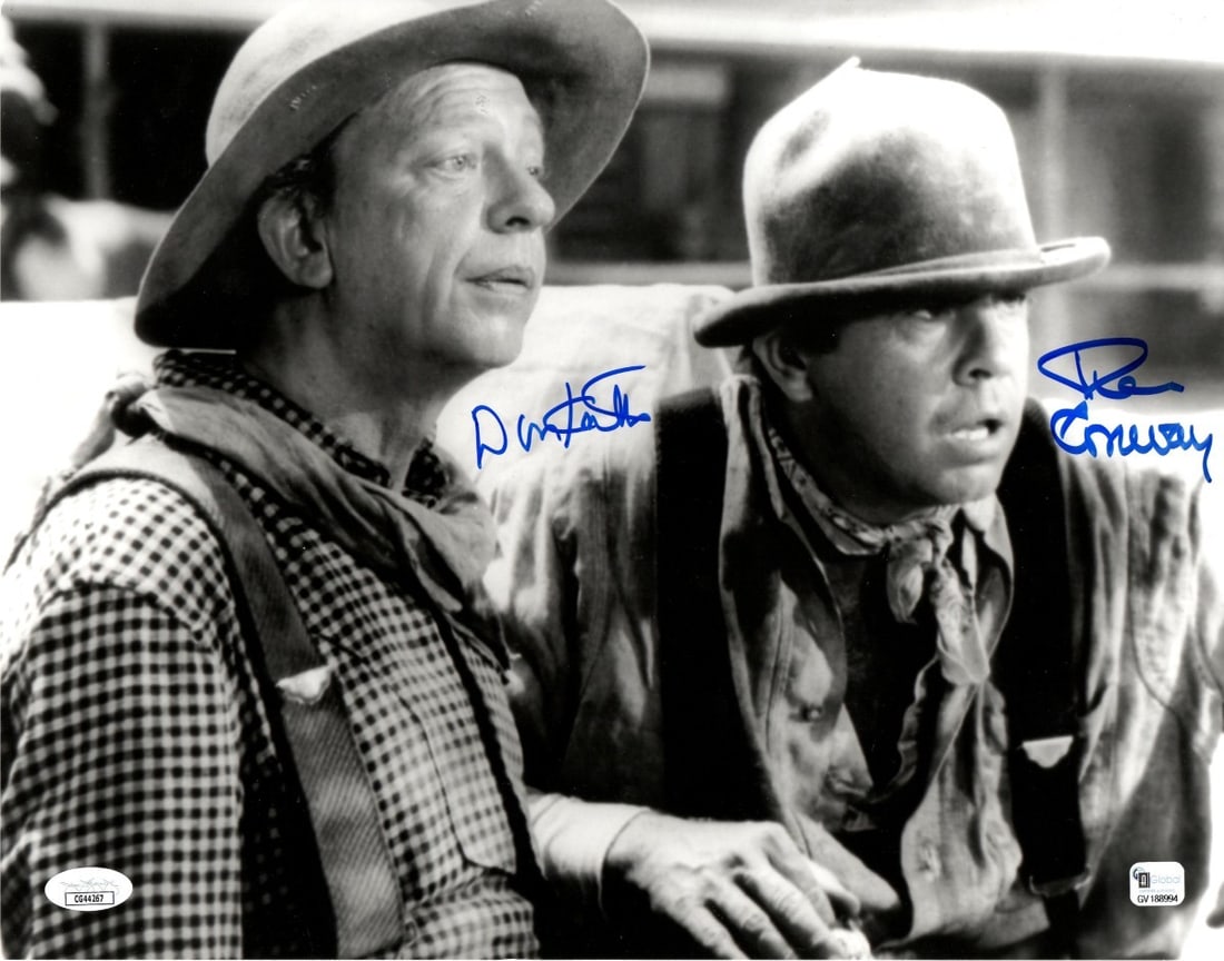 Don Knotts Tim Conway Signed 11x14 Photo JSA Authenticated: Don Knotts Tim Conway Signed 11x14 Photo JSA Authenticated Capture a piece of cinematic history with this original 11" x 14" photograph featuring the iconic duo, Don Knotts and Tim Conway, both of who