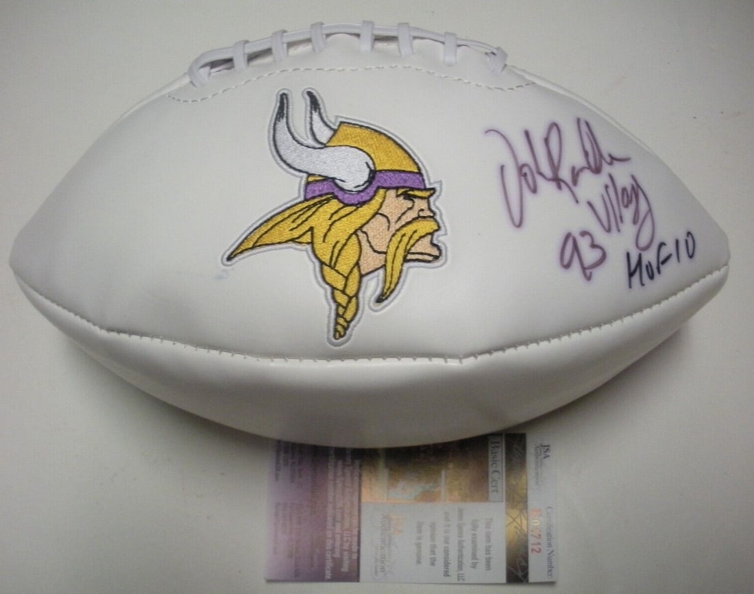 John Randle Signed Minnesota Vikings Football JSA Certified HOF 2010: John Randle Signed Minnesota Vikings Football JSA Certified HOF 2010 This is an original signed football commemorating John Randle, a Hall of Fame inductee of 2010, from the Minnesota Vikings. The foo