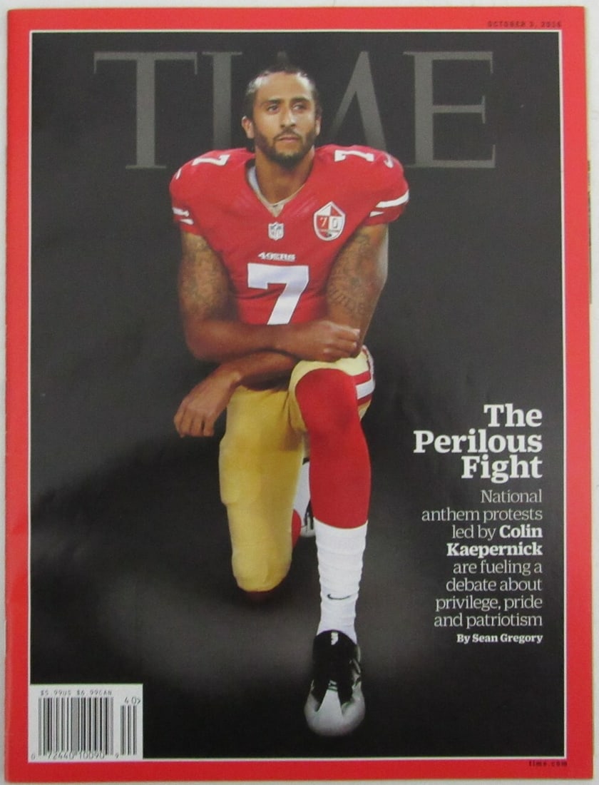 2016 TIME Magazine Collin Kaepernick San Francisco 49ers Original: 2016 TIME Magazine Collin Kaepernick San Francisco 49ers Original This listing features an original October 3, 2016 issue of TIME Magazine, prominently displaying Collin Kaepernick of the San Francisc