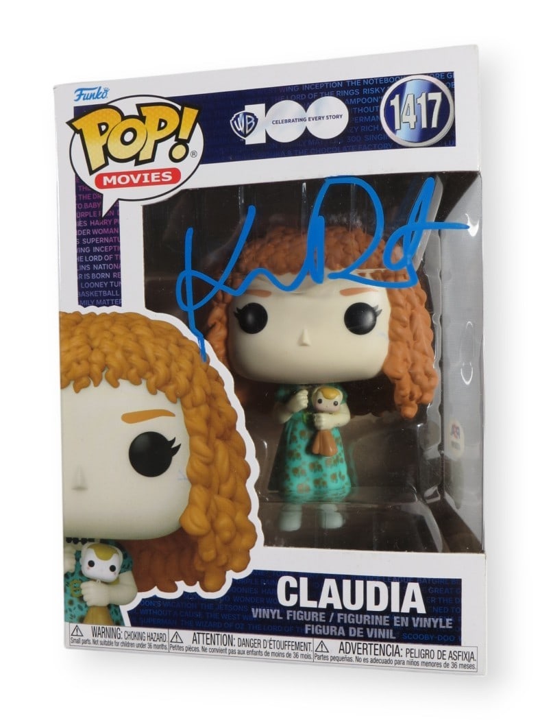 Kirsten Dunst Signed Funko POP! Interview with Vampire PSA Authenticated: Kirsten Dunst Signed Funko POP! Interview with Vampire PSA Authenticated This original Funko POP! figure features an autograph from Kirsten Dunst, recognized for her role in the iconic film 'Interview