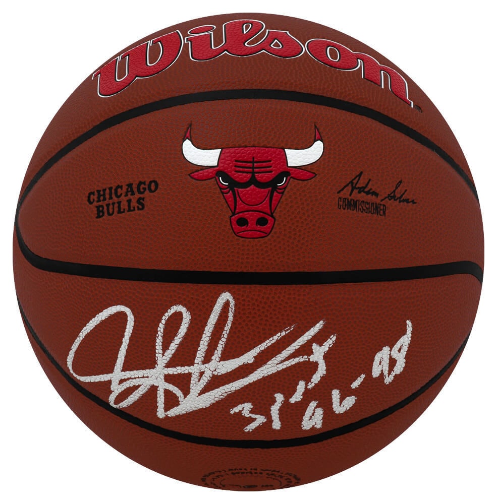 Dennis Rodman Signed Chicago Bulls Basketball with 3-Peat Inscription (1 of 1)