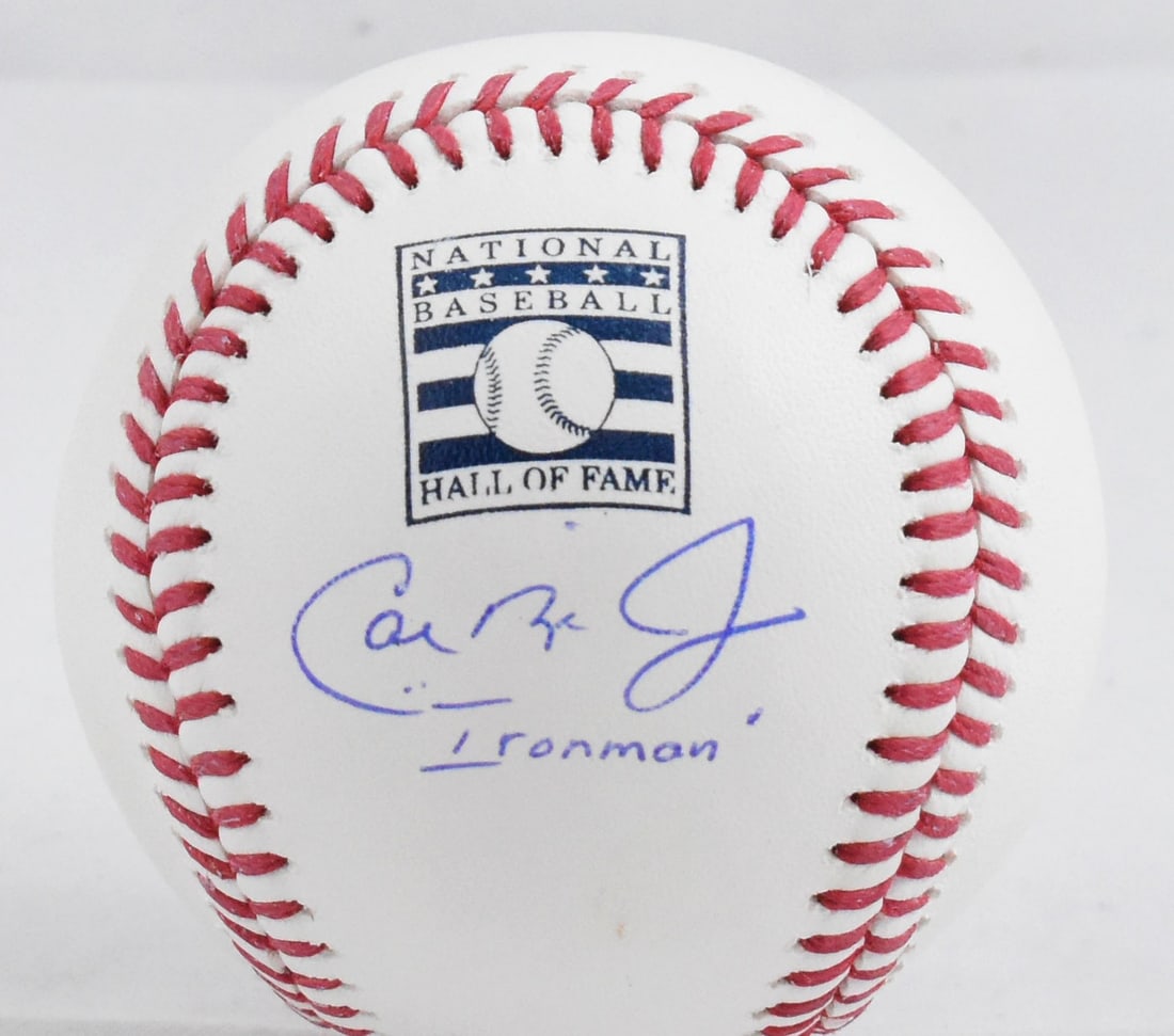 Cal Ripken Jr Signed Rawlings HOF Baseball Ironman Fanatics Authenticated: Cal Ripken Jr Signed Rawlings HOF Baseball Ironman Fanatics Authenticated This is a Cal Ripken Jr. autographed Rawlings Official Major League baseball, featuring the iconic 'Ironman' inscription. The